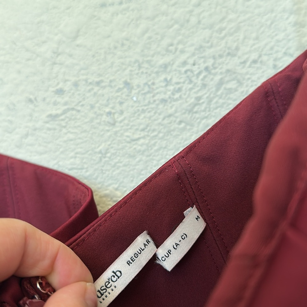 House of CB‎ M A-C 'Marcella' Berry pleated georgette maxi dress NWOT - Picture 5 of 15